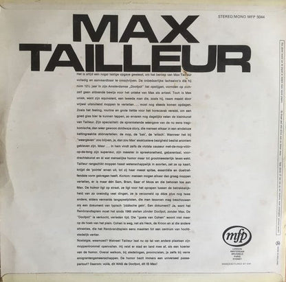 Max Tailleur - 12½ Jaar Doofpot (LP) 52180 Vinyl LP Vinyl Goed / Hoes Goed