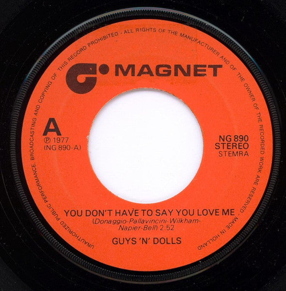 Guys 'n Dolls - You Don't Have To Say You Love Me 42122 Vinyl Singles Vinyl Goed / Hoes Generic
