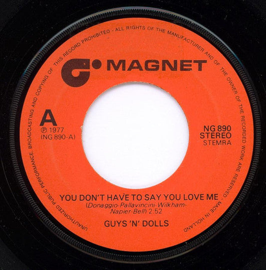 Guys 'n Dolls - You Don't Have To Say You Love Me 42122 Vinyl Singles Vinyl Goed / Hoes Generic