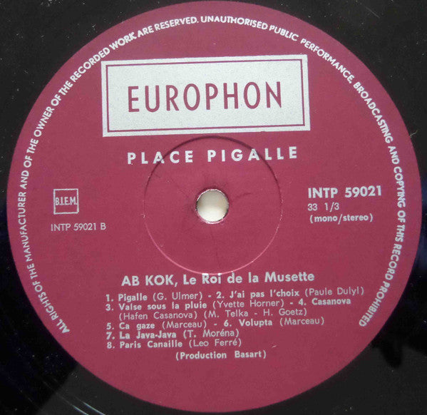 Ab Kok - Place Pigalle (LP) 46490 Vinyl LP JUKEBOXSINGLES.NL   