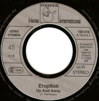 Eruption - Up And Away 03908 Vinyl Singles Vinyl Zeer Goed / Hoesje Goed "VINYLSINGLES.NL"