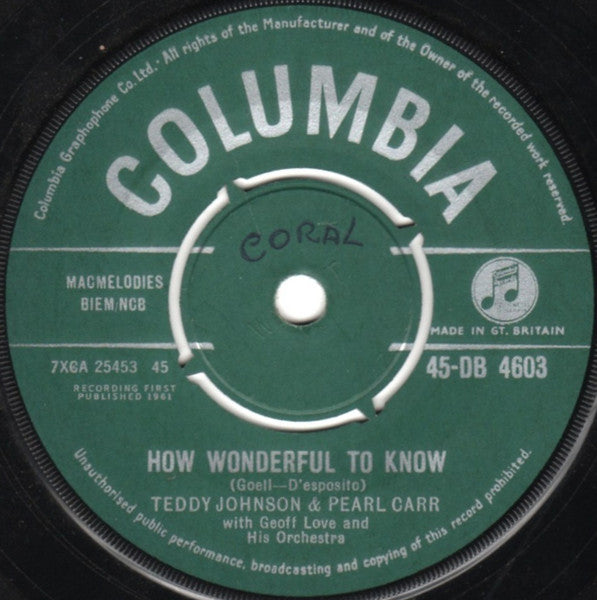 Teddy Johnson &amp; Pearl Carr - Wie wunderbar zu wissen 18432