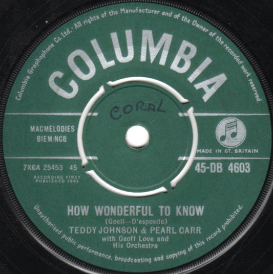 Teddy Johnson &amp; Pearl Carr - Wie wunderbar zu wissen 18432