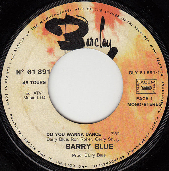 Barry Blue - Do You Wanna Dance 17495 Vinyl Singles Vinyl Goed / Hoes Goed