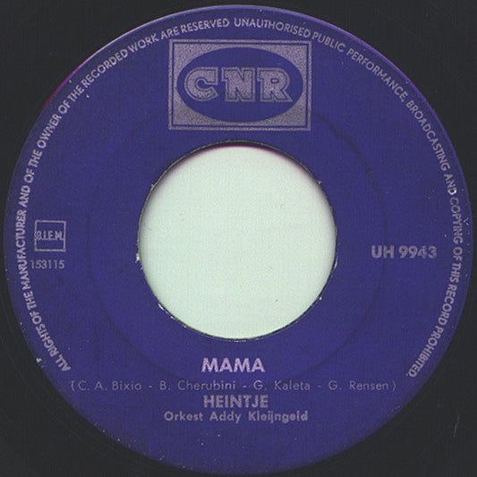 Heintje - Mama Vinyl Singles Vinyl Zeer Goed / Hoesje Generic "VINYLSINGLES.NL"