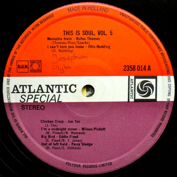 Various - This Is Soul Vol. 5 (LP) 40962 Vinyl LP JUKEBOXSINGLES.NL   