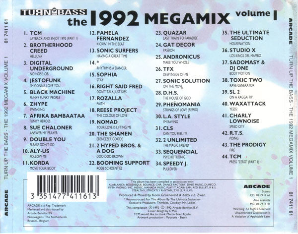 Various - Turn Up The Bass - The 1992 Megamix Volume 1 (CD) 70443 Compact Disc Goede Staat