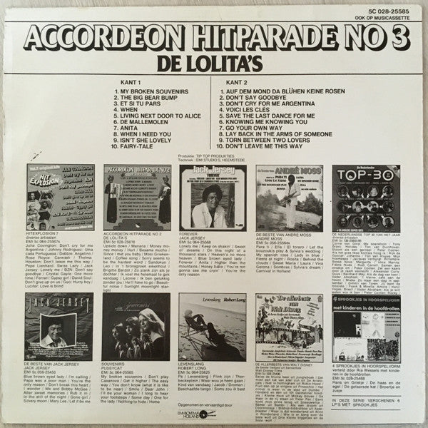 Lolita's - Accordeon Hitparade No 3 (LP) 51994 Vinyl LP Vinyl Goed / Hoes Goed