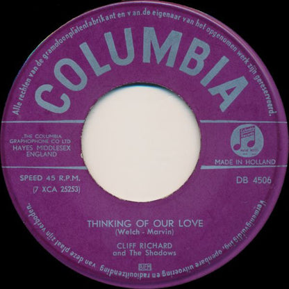 Cliff Richard & The Shadows - Nine Times Out Of Ten 42473 Vinyl Singles Vinyl Goed / Hoes Generic