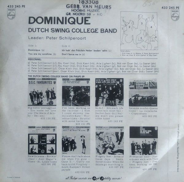 Dutch Swing College Band - Dominique 41635 Vinyl Singles EP Vinyl Goed / Hoes Goed