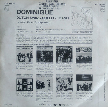 Dutch Swing College Band - Dominique 41635 Vinyl Singles EP Vinyl Goed / Hoes Goed
