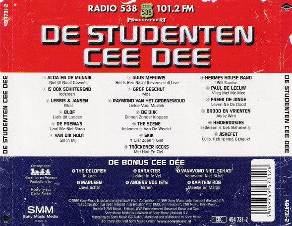 Various - De Studenten Cee Dee (CD) 70553 Compact Disc 2x Goede Staat