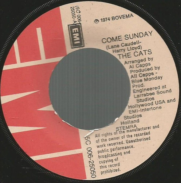 Cats - Come Sunday 37012 Vinyl Singles Vinyl Zeer Goed / Hoesje Goed "VINYLSINGLES.NL"