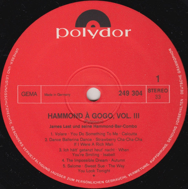 James Last Und Seine Hammond Combo – Hammond A GoGo 3 (LP) 41729