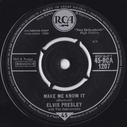 Elvis Presley - O Sole Mio (It's Now Or Never) Vinyl Singles Vinyl Zeer Goed / Hoesje Generic "VINYLSINGLES.NL"