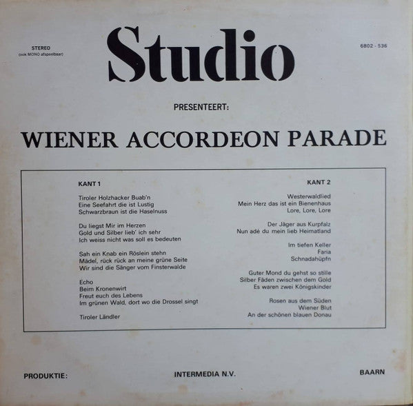 Various - Wiener Accordeon Parade (LP) 40463 Vinyl LP JUKEBOXSINGLES.NL   