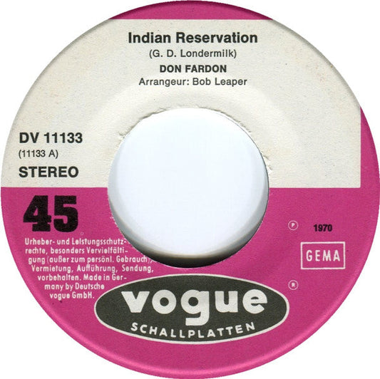 Don Fardon - Indian Reservation 41608 Vinyl Singles Vinyl Goed / Hoes Generic