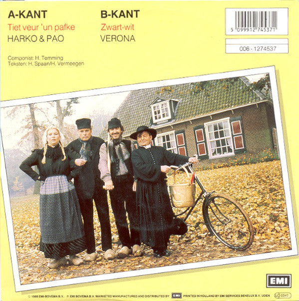 Harko + Pao / Verona - Tiet Veur 'Un Pafke 41261 Vinyl Singles Vinyl Zeer Goed / Hoesje Goed "VINYLSINGLES.NL"