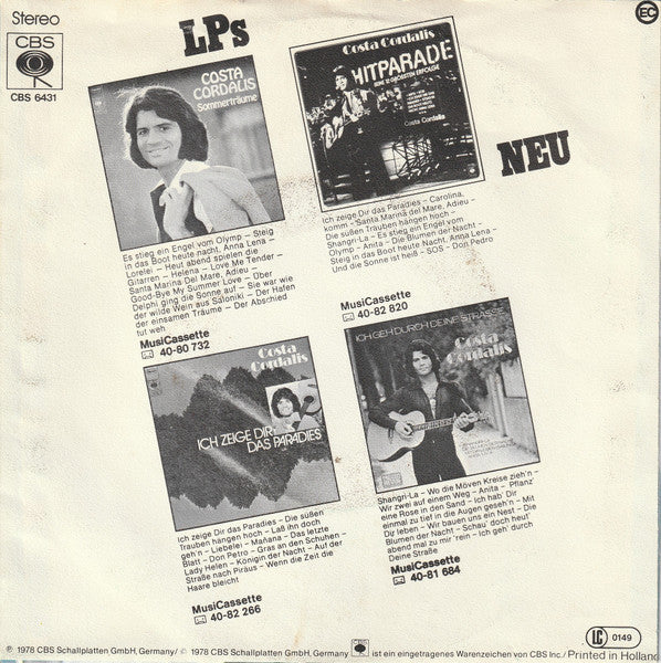 Costa Cordalis - Nimm Das Nächste Schiff Nach Rhodos 41276 Vinyl Singles Vinyl Zeer Goed / Hoesje Goed "VINYLSINGLES.NL"
