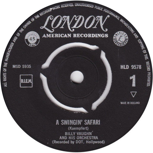 Billy Vaughn und sein Orchester – A Swingin' Safari 38031