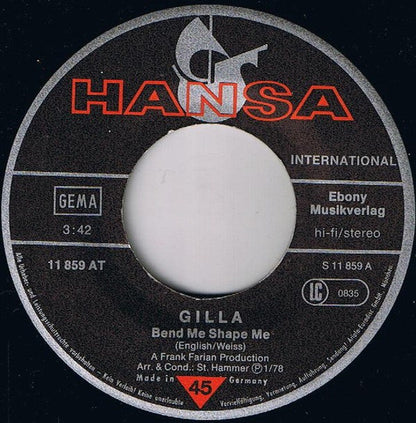 Gilla - Bend Me Shape Me 41827 Vinyl Singles Vinyl Goed / Hoes Generic