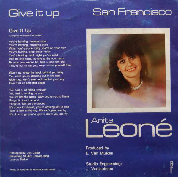 Anita Leone - Give It Up Vinyl Singles Vinyl Zeer Goed / Hoesje Goed "VINYLSINGLES.NL"