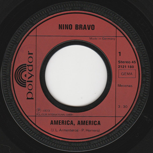 Nino Bravo ‎- América, América 21481 Vinyl Singles Vinyl Goed / Hoes Goed