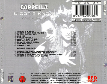 Cappella - U Got 2 Know - The Album (CD) 70785 Compact Disc Goede Staat