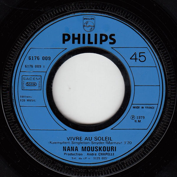 Nana Mouskouri - Vivre Au Soleil 29871 Vinyl Singles Vinyl Goed / Hoes Goed