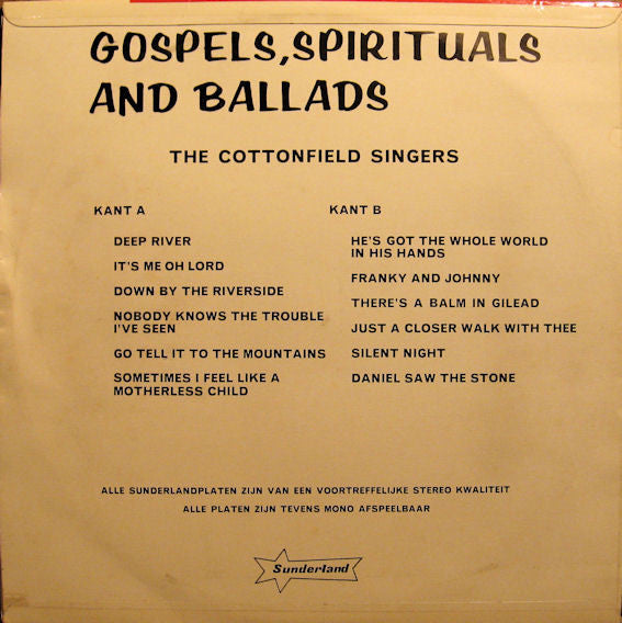 Cottonfield Singers - Gospels, Spirituals And Ballads (LP) 47006 Vinyl LP JUKEBOXSINGLES.NL   