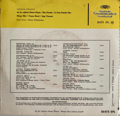 Johann Strauss Jr. - An Der Schönen Blauen Donau Vinyl Singles Vinyl Goed / Hoes Goed