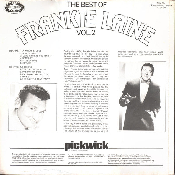 Frankie Laine - The Best Of Frankie Laine Vol.2 (LP) 43350 Vinyl LP JUKEBOXSINGLES.NL   