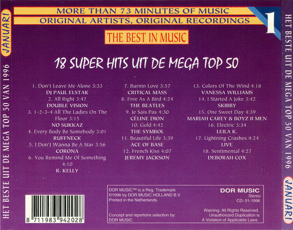 Various - Het Beste Uit De Mega Top 50 Van 1996 Volume 1 Januari (CD) 70641 Compact Disc Goede Staat