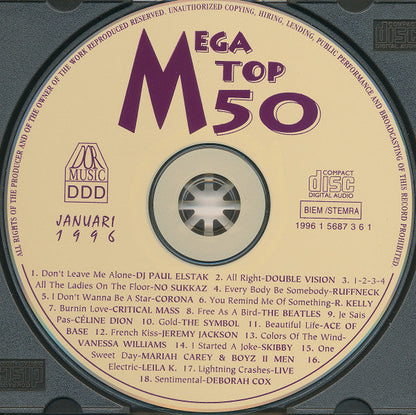 Various - Het Beste Uit De Mega Top 50 Van 1996 Volume 1 Januari (CD) 70641 Compact Disc Goede Staat