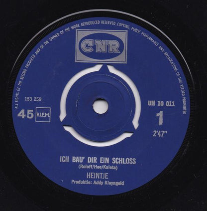 Heintje - Ich Bau' Dir Ein Schloss Vinyl Singles Vinyl Zeer Goed / Hoesje Goed "VINYLSINGLES.NL"