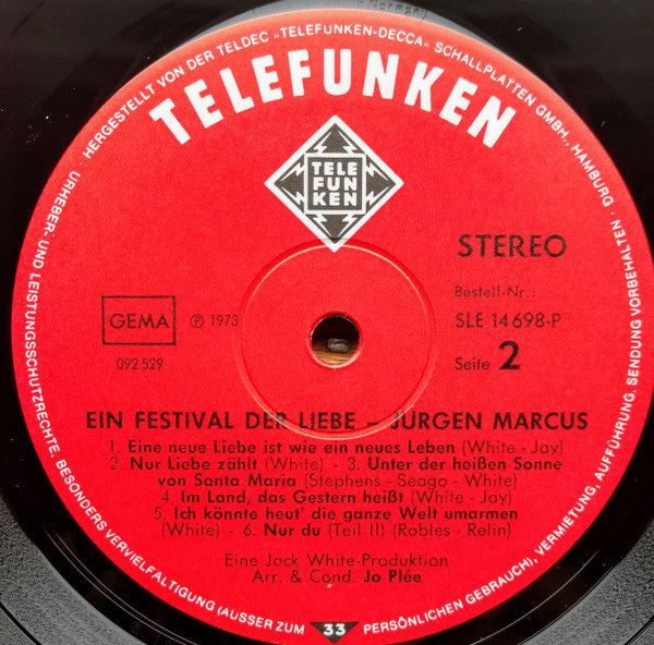 Jürgen Marcus - Ein Festival Der Liebe (LP) 49930