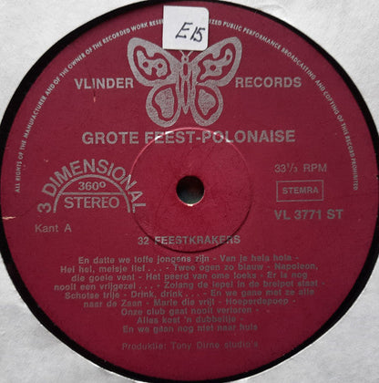 Unknown Artist - Grote Feest-Polonaise - 32 Feestkrakers (LP) 48269 Vinyl LP JUKEBOXSINGLES.NL   