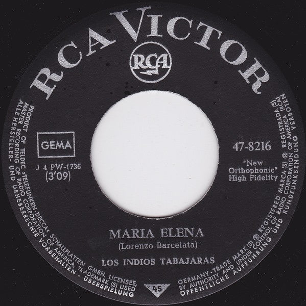 Los Indios Tabajaras - Maria Elena 08052 Vinyl Singles Vinyl Goed / Hoes Goed