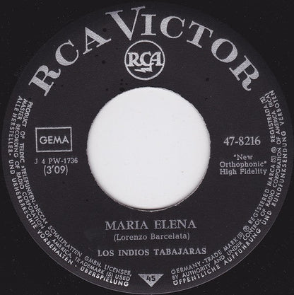 Los Indios Tabajaras - Maria Elena 08052 Vinyl Singles Vinyl Goed / Hoes Goed