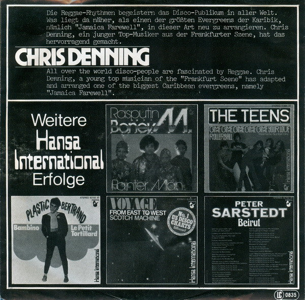 Chris Denning - Jamaica Farewell 07924 Vinyl Singles Vinyl Zeer Goed / Hoesje Goed "VINYLSINGLES.NL"