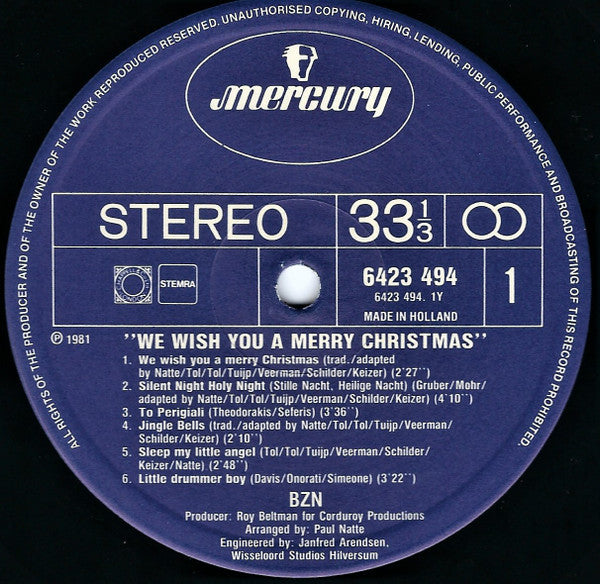 BZN - We Wish You A Merry Christmas (LP) 43861 Vinyl LP JUKEBOXSINGLES.NL   