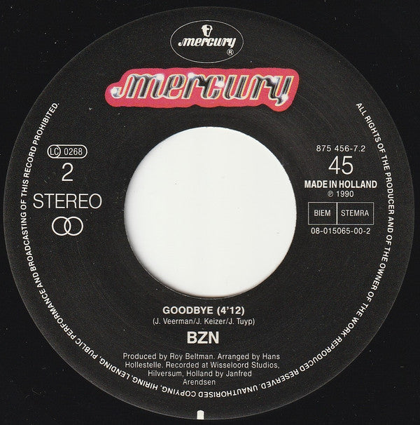 BZN - Help Me 31364 Vinyl Singles Vinyl Zeer Goed / Hoesje Goed "VINYLSINGLES.NL"