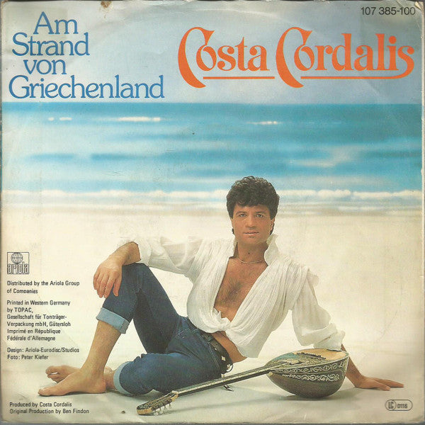 Costa Cordalis - Am Strand Von Griechenland 04879 Vinyl Singles Vinyl Goed / Hoes Goed