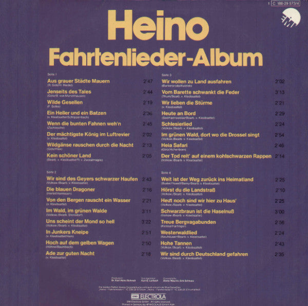 Heino - Fahrtenlieder-Album (LP) Vinyl LP Vinyl Zeer Goed / Hoesje Goed "VINYLSINGLES.NL"