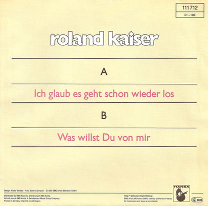 Roland Kaiser - Ich Glaub Es Geht Schon Wieder Los 21743