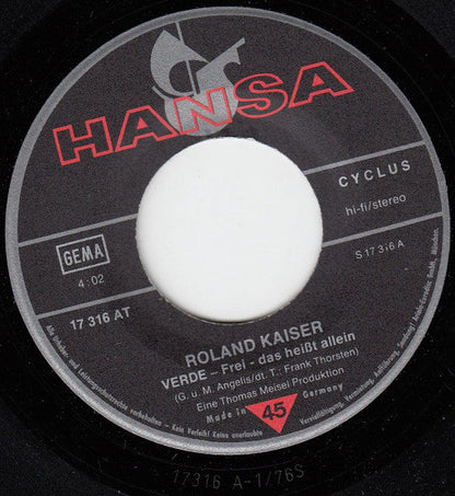 Roland Kaiser - Verde Frei - Das Heißt Allein 34507