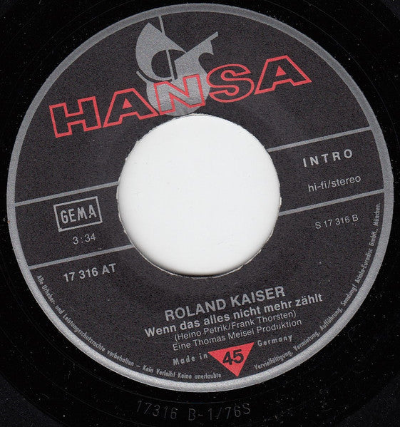 Roland Kaiser - Verde Frei - Das Heißt Allein 34507