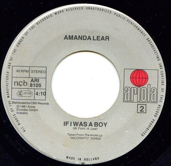 Amanda Lear - Nymphomania 41838 Vinyl Singles Vinyl Goed / Hoes Generic