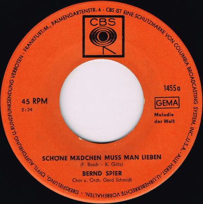 Bernd Spier - Schöne Mädchen Muß Man Lieben 42338 Vinyl Singles Vinyl Goed / Hoes Generic