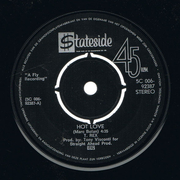 T. Rex - Hot Love 42413 Vinyl Singles Vinyl Goed / Hoes Generic